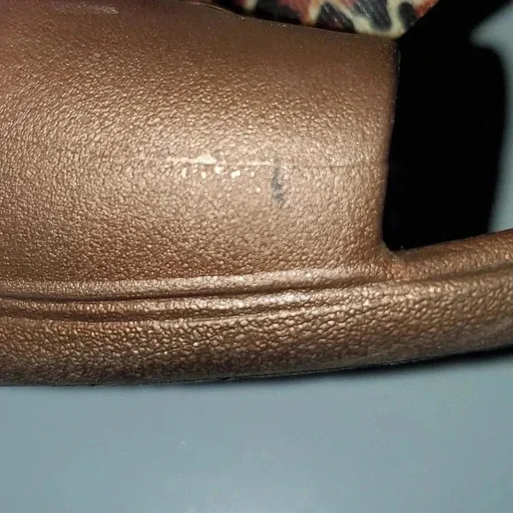 Oka B Leopard Print Bow Slip On Slide Comfort Summer Sandals Shoes Size M/L 8-9 - Picture 15 of 16